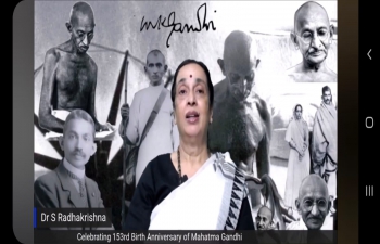 Virtual narration on Mahatma Gandhi titled ‘Mahatma Gandhi’s Global Leadership for Peace, Non-Violence, and Satyagraha' by Dr. Shobhana Radhakrishna on 02 October, 2022 